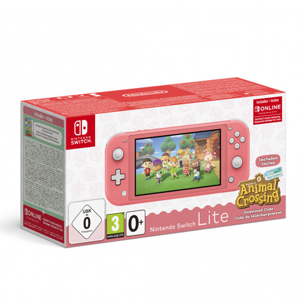 Nintendo Switch Lite, coral + Animal Crossing: New Horizons + trojmesačné predplatné služby Nintendo Switch Online