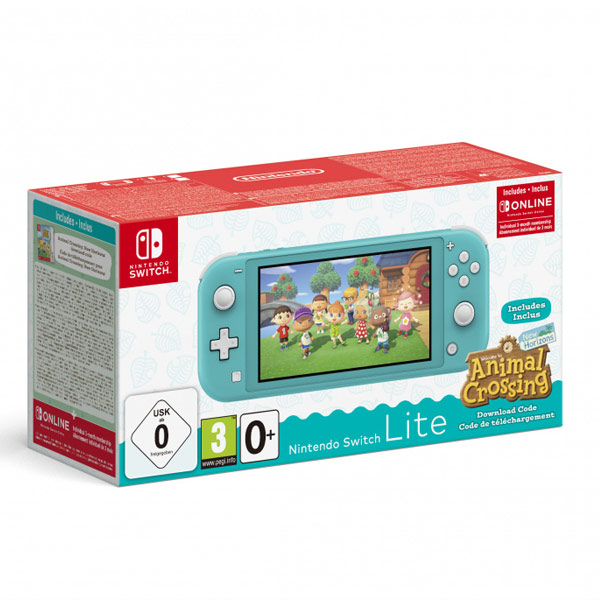 Nintendo Switch Lite, turquoise + Animal Crossing: New Horizons + trojmesačné predplatné služby Nintendo Switch Online