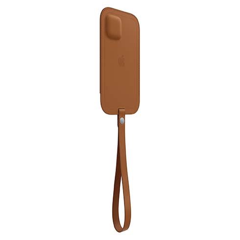 Apple iPhone 12 mini Leather Sleeve with MagSafe, saddle brown Apple iPhone 12 mini Leather Sleeve with MagSafe, saddle brown