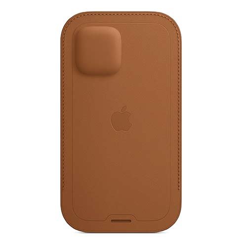 Apple iPhone 12 mini Leather Sleeve with MagSafe, saddle brown Apple iPhone 12 mini Leather Sleeve with MagSafe, saddle brown