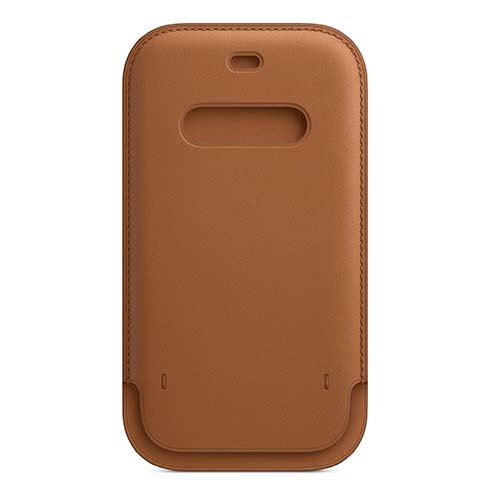Apple iPhone 12 mini Leather Sleeve with MagSafe, saddle brown Apple iPhone 12 mini Leather Sleeve with MagSafe, saddle brown