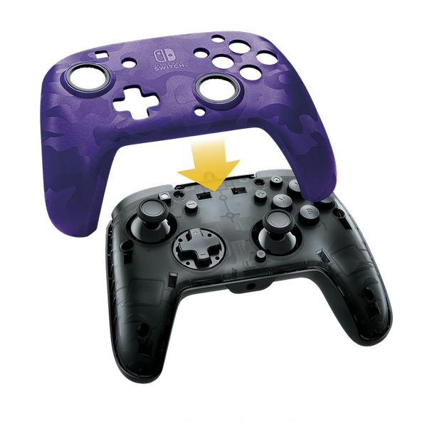 Káblový ovládač PDP Faceoff Deluxe+ Audio pre Nintendo Switch, Camo Purple