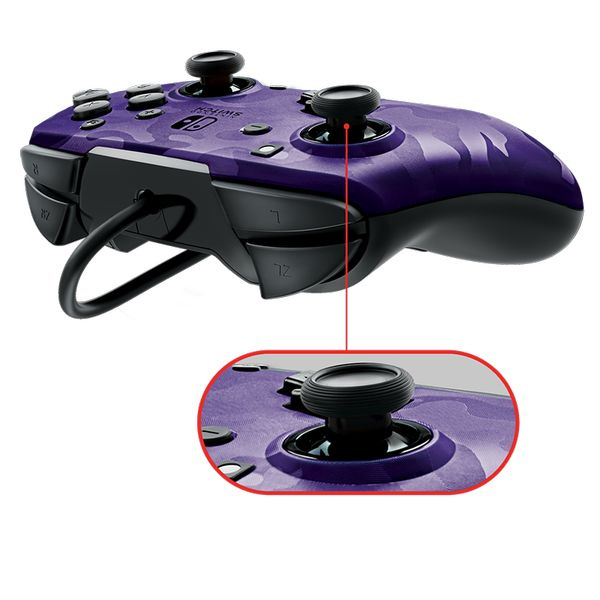 Káblový ovládač PDP Faceoff Deluxe+ Audio pre Nintendo Switch, Camo Purple