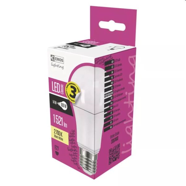 EMOS LED žiarovka Classic A60 13,2W E27 teplá biela