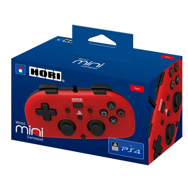 HORI Wired Mini Gamepad for Playstation 4, red