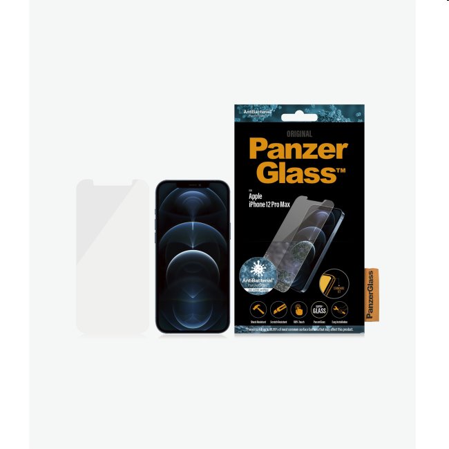 Ochranné sklo PanzerGlass Standard Fit AB pre Apple iPhone 12 Pro Max, priesvitné