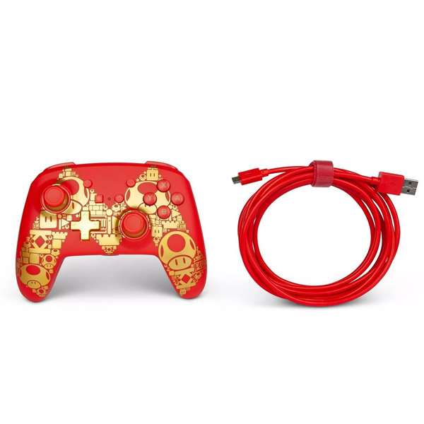 Káblový ovládač PowerA Enhanced pre Nintendo Switch, Mario Gold M