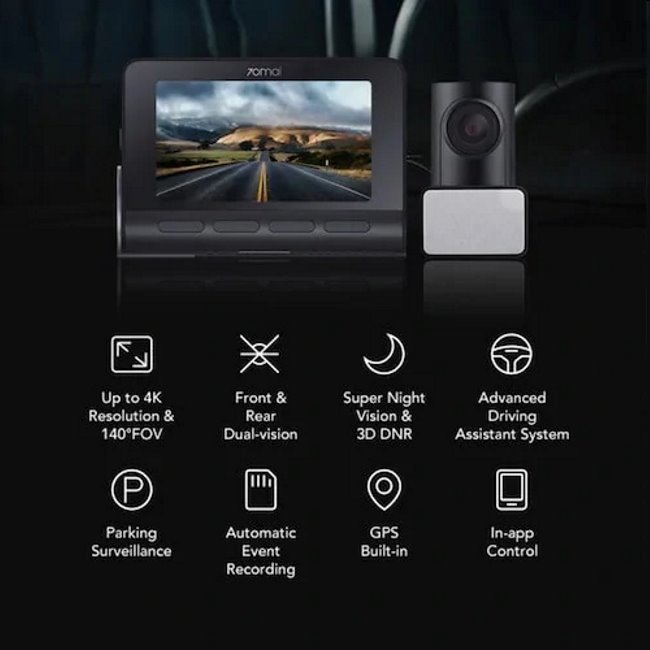 Xiaomi 70Mai 4K autokamera A800s a zadná FullHD kamera Xiaomi 70Mai 4K autokamera A800s a zadná FullHD kamera