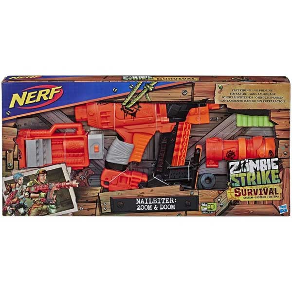 Nerf Nailbiter Zoom and Doom Zombie Strike Blaster