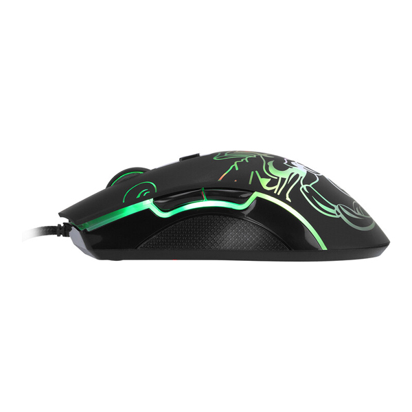 Marvo Myš M209, 6400DPI, optika, 6tl., 1 koliesko, drôtová USB, čierna, herná, podsvietená