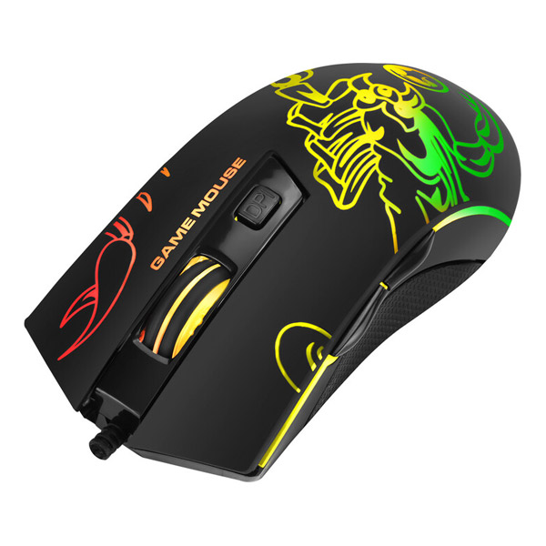 Marvo Myš M209, 6400DPI, optika, 6tl., 1 koliesko, drôtová USB, čierna, herná, podsvietená