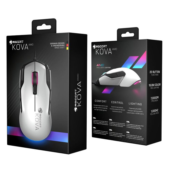 Herná myš Roccat Kova AIMO, biela Herná myš Roccat Kova AIMO, biela