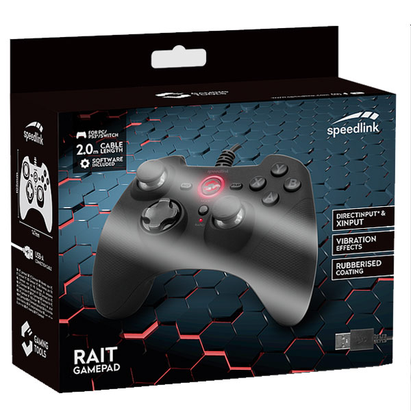 Speedlink Rait Gamepad pre PC/PS3/Switch/OLED, rubber-black