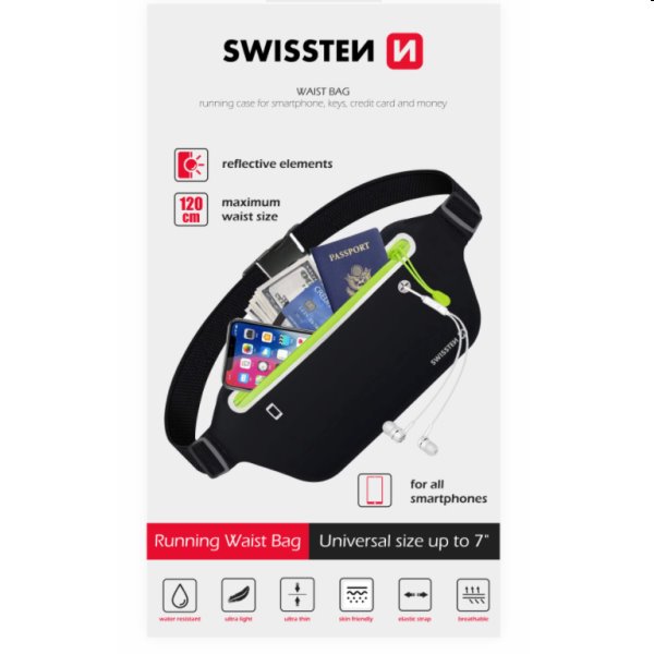 Športové puzdro Swissten Line okolo pása, čierna Športové puzdro Swissten Line okolo pása, čierna