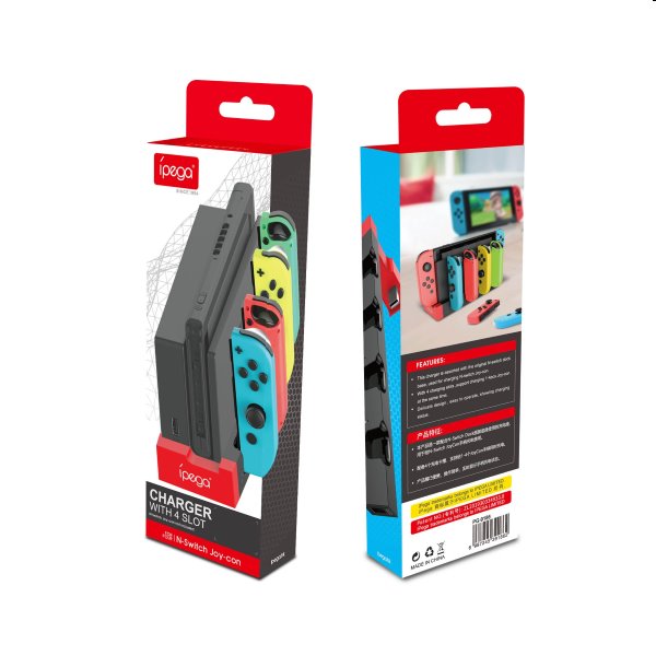 Nabíjacia stanica iPega 9186 pre Nintendo Switch Joy-con, čierna