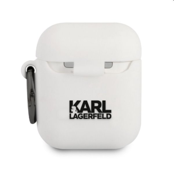 Karl Lagerfeld Rue St Guillaume silikónový obal pre Apple AirPods 1/2, biely Karl Lagerfeld Rue St Guillaume silikónový obal pre Apple AirPods 1/2, biely