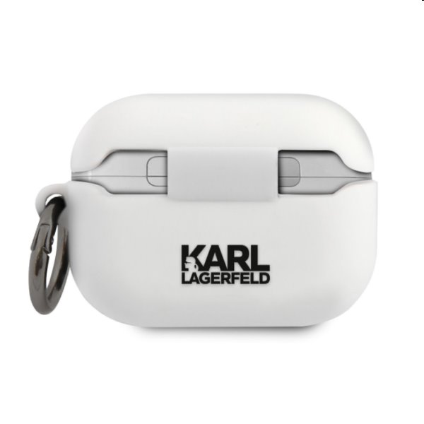 Karl Lagerfeld Rue St Guillaume silikónový obal pre Apple AirPods Pro, biely