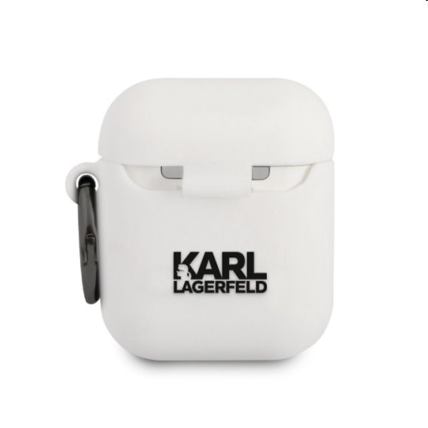 Karl Lagerfeld silikónový obal pre Apple AirPods 1/2, biely Karl Lagerfeld silikónový obal pre Apple AirPods 1/2, biely