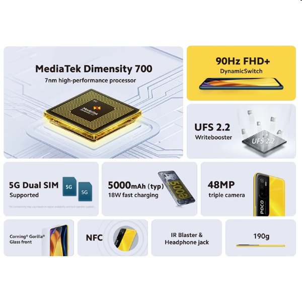 Poco M3 Pro 5G, 6/128GB, power black Poco M3 Pro 5G, 6/128GB, power black