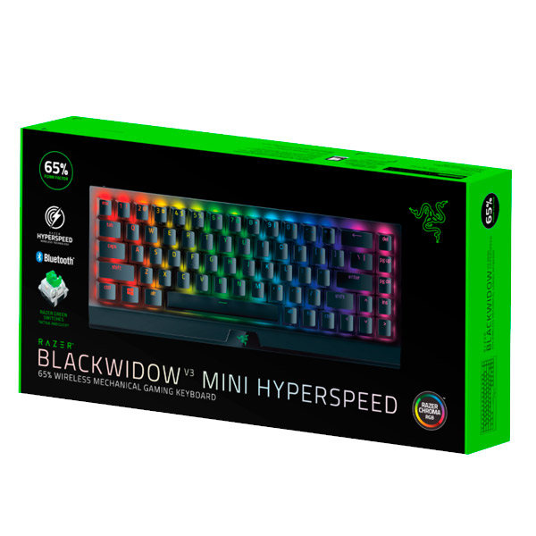 Herná klávesnica Razer BlackWidow V3 Mini Hyperspeed (Green Switch)