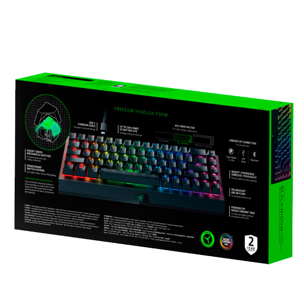 Herná klávesnica Razer BlackWidow V3 Mini Hyperspeed (Green Switch)