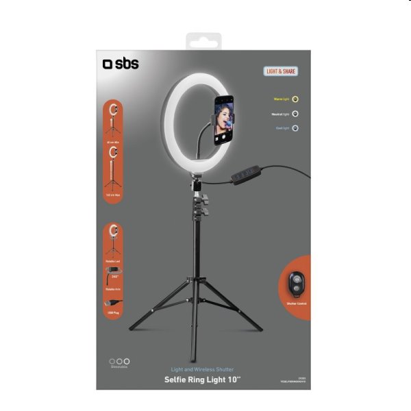 SBS Tripod Kruhové svetlo 10'' a stojan 160 cm SBS Tripod Kruhové svetlo 10'' a stojan 160 cm