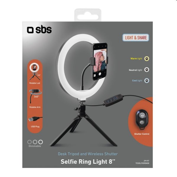 SBS Tripod Kruhové svetlo 8'' a stojan SBS Tripod Kruhové svetlo 8'' a stojan