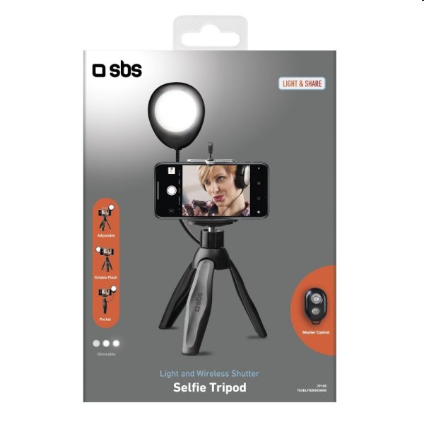 SBS Tripod statív so selfie svetlom SBS Tripod statív so selfie svetlom