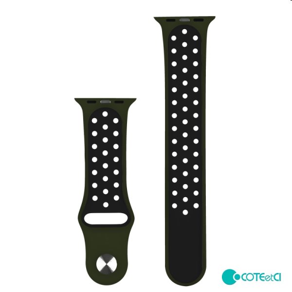 Silikónvý remienok COTEetCI Sports Dot pre Apple Watch 38/40/41mm, zeleno-čierny