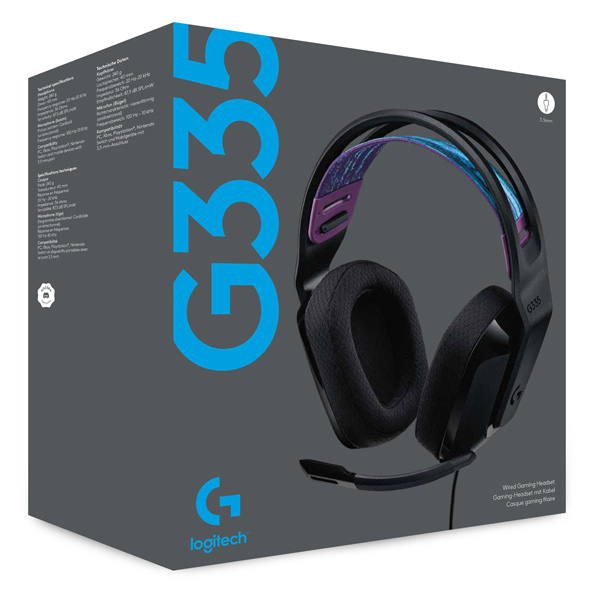 Herné slúchadlá Logitech G335 Wired, black