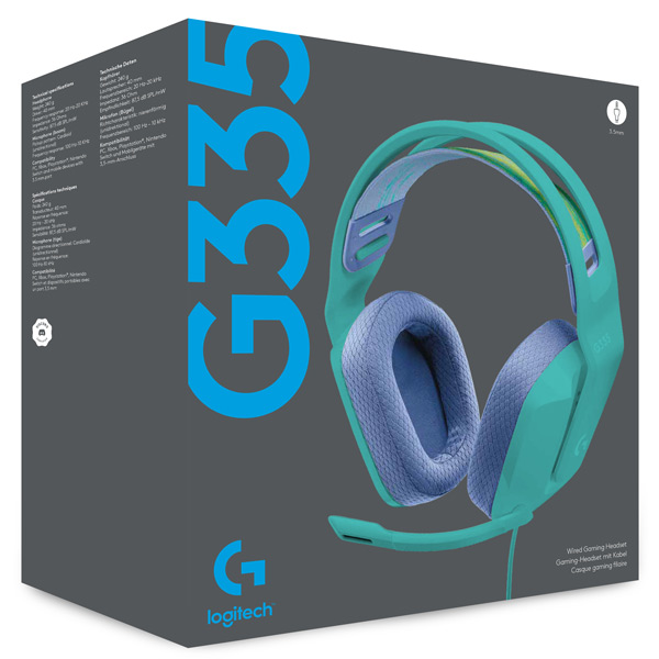 Herné slúchadlá Logitech G335 Wired, mint