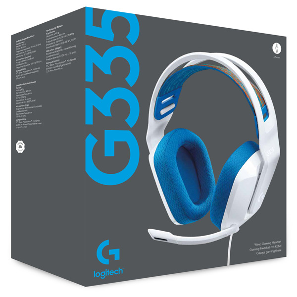 Herné slúchadlá Logitech G335 Wired, white