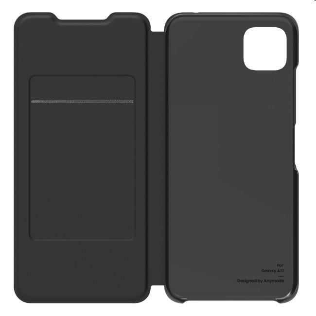 Knižkové puzdro Flip Wallet Cover pre Samsung Galaxy A22, čierna