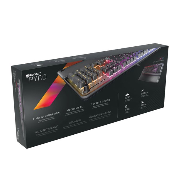 Roccat Pyro Mechanical herná klávesnica, Red Switch, US Layout, čierna