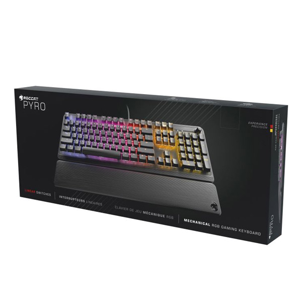 Roccat Pyro Mechanical herná klávesnica, Red Switch, US Layout, čierna