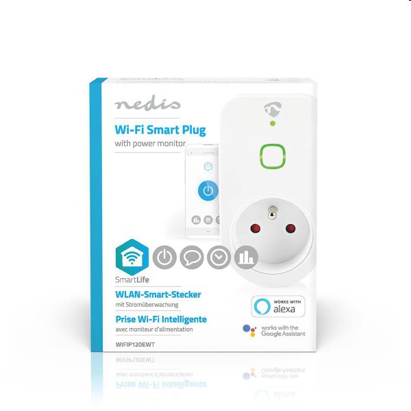 Smart zásuvka Nedis WIFIP120EWT, Wi-Fi, 16A