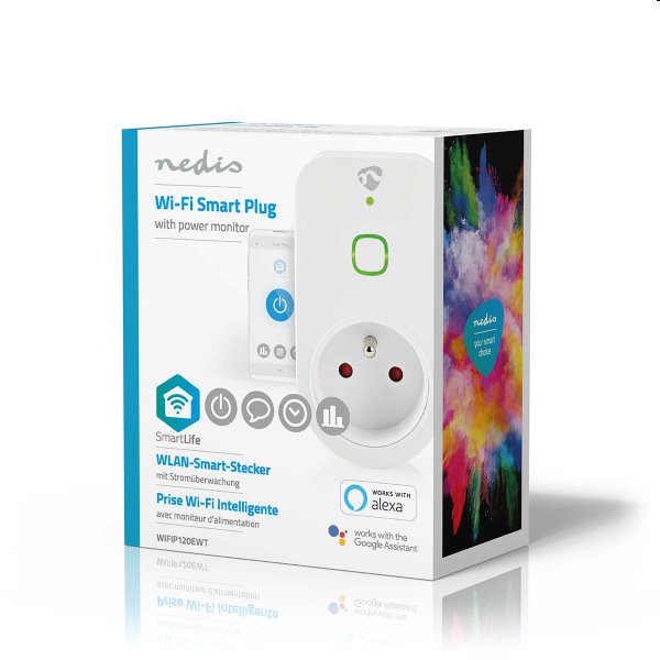 Smart zásuvka Nedis WIFIP120EWT, Wi-Fi, 16A
