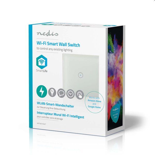 Vypínač osvetlenia Nedis WIFIWS10WT, Wi-Fi