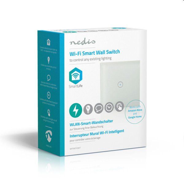 Vypínač osvetlenia Nedis WIFIWS10WT, Wi-Fi