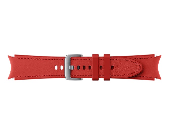 Náhradný hybridný kožený remienok pre Samsung Galaxy Watch4 (veľkosť M/L), červená