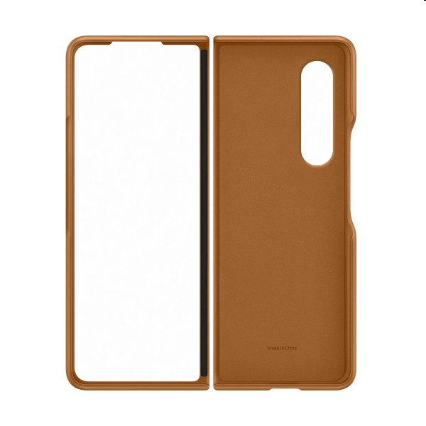 Zadný kryt Leather Cover pre Samsung Galaxy Z Fold3, hnedá