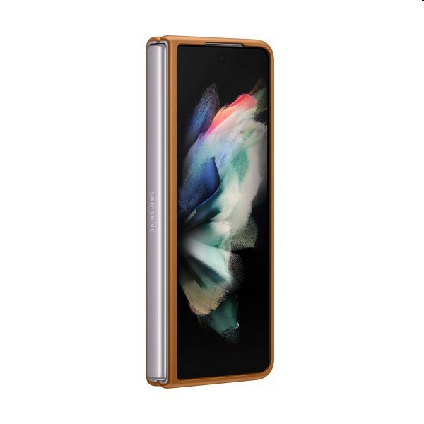 Zadný kryt Leather Cover pre Samsung Galaxy Z Fold3, hnedá