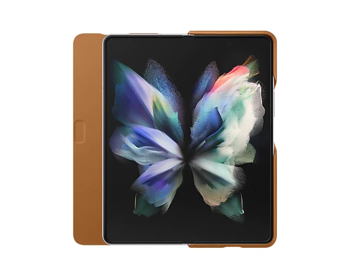 Knižkové puzdro Leather Flip Cover pre Samsung Galaxy Z Fold3, hnedá