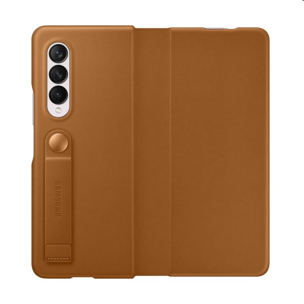 Knižkové puzdro Leather Flip Cover pre Samsung Galaxy Z Fold3, hnedá