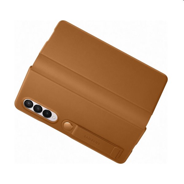 Knižkové puzdro Leather Flip Cover pre Samsung Galaxy Z Fold3, hnedá Knižkové puzdro Leather Flip Cover pre Samsung Galaxy Z Fold3, hnedá