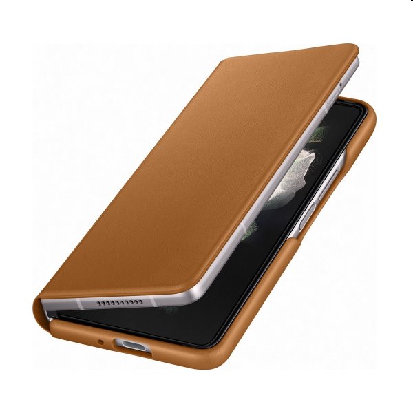 Knižkové puzdro Leather Flip Cover pre Samsung Galaxy Z Fold3, hnedá