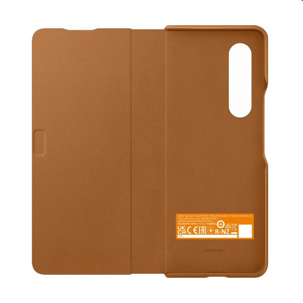 Knižkové puzdro Leather Flip Cover pre Samsung Galaxy Z Fold3, hnedá