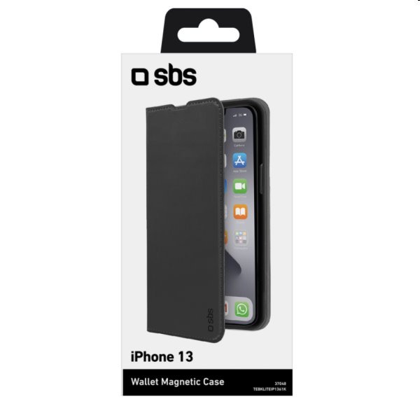 Knižkové puzdro SBS Book Wallet Lite pre iPhone 13, čierna Knižkové puzdro SBS Book Wallet Lite pre iPhone 13, čierna