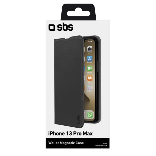 Knižkové puzdro SBS Book Wallet Lite pre iPhone 13 Pro Max, čierna Knižkové puzdro SBS Book Wallet Lite pre iPhone 13 Pro Max, čierna