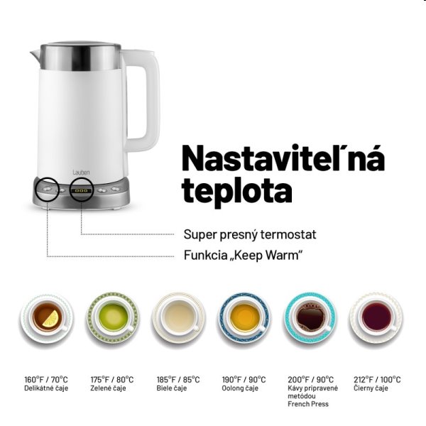 Rýchlovarná kanvica Lauben rýchlovarná kanvica EK17WS Rýchlovarná kanvica Lauben rýchlovarná kanvica EK17WS